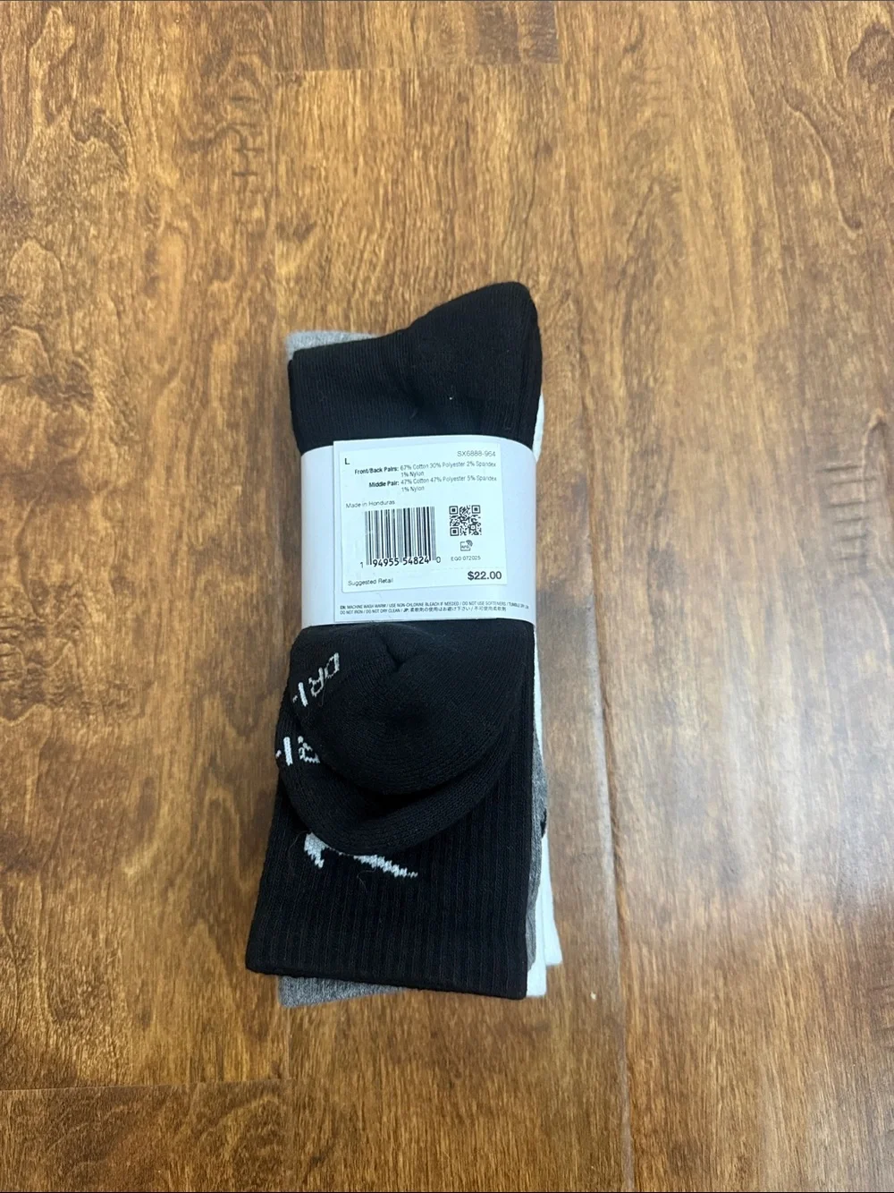 Nike White Grey Black Crew Athletic Socks